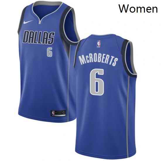 Womens Nike Dallas Mavericks 6 Josh McRoberts Swingman Royal Blue Road NBA Jersey Icon Edition